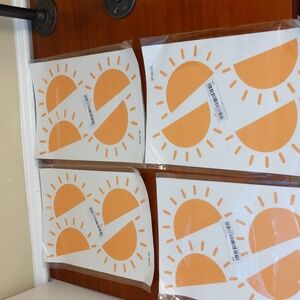 Peel and Stick Boho Sun Wall Decals, Self Adhesive Sunshine Wall Stickers Set